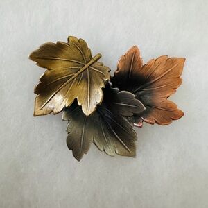 Tri-Color Leaf Brooch